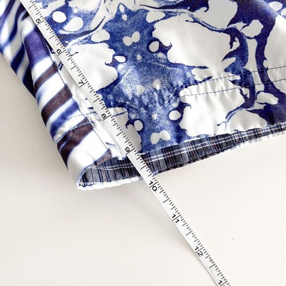 Robert Graham Mens Board Shorts Classic Fit Patterned Trunks Blue White Sz 34 - Picture 8 of 9